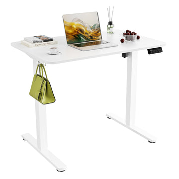 Small Standing Desk, 35"x24" Height Adjustable Sit-Stand Home Office, White