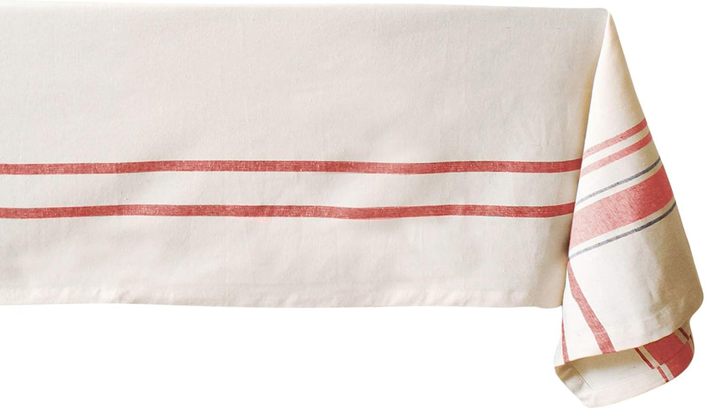 Red Tablecloths, Farmhouse Tablecloth for Rectangle Tables, Cotton Cotton Red Table Cover, Rustic Co