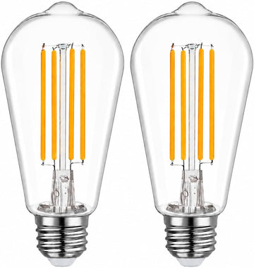 ST58 LED Edison Bulb 1800K Amber Warm Dimmable, circadian Light Bulb,Blue Light Blocking Sleep Light, 8W 60W