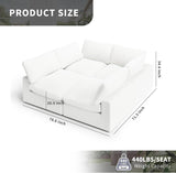 Cloud Modular Sectional Sofa, Oversized Convertible Modular Cloud Couch, Down Feather Filled Sectional Sofa Comfy Upholstered Deep Seat Couches for Living Room, Sofa Covers Washable & Replaceable A124-B0DJ7B4JD1