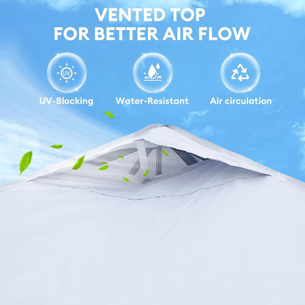 10x10 Pop Up Canopy with Sidewalls, Heavy Duty Instant Canopy Tent for Parties, Events, Camping, One Person Setup