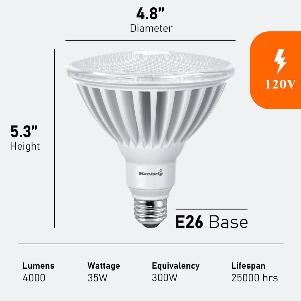 PAR38 LED Flood Light Bulbs, 300W Equivalent, Indoor Outdoor Flood Light Bulb, Daylight 5000K, Waterproof, 35W