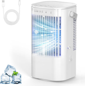 Portable Air Conditioners 4-in-1 Mini Small Air Conditioner Evaporative Air Cooler Fan with 1000ml Water Tank 3 Speeds