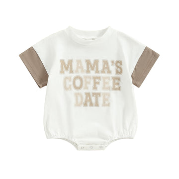Newborn Baby Boy Clothes Baby Bubble Romper Letters Print Oversized Bodysuit Jumpsuit Cute Coming Home Outfit(A-Khaki