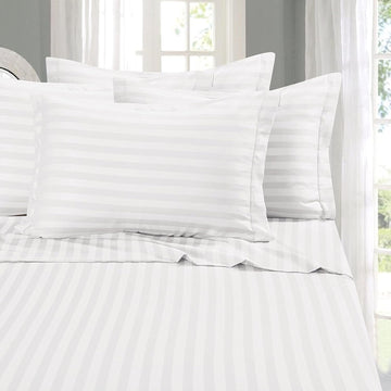 Luxuriate Hotel Hypoallergenic Ultra Soft Design 100% Egyptian Cotton Striped Duvet Cover with Zipper Colser