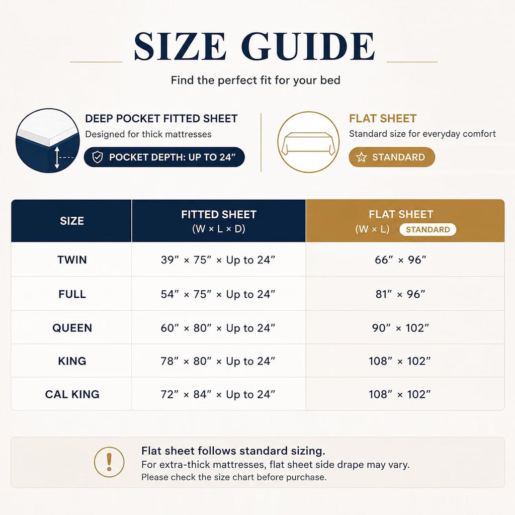 100% Cotton Percale Sheets California King Size, Extra Deep Pocket