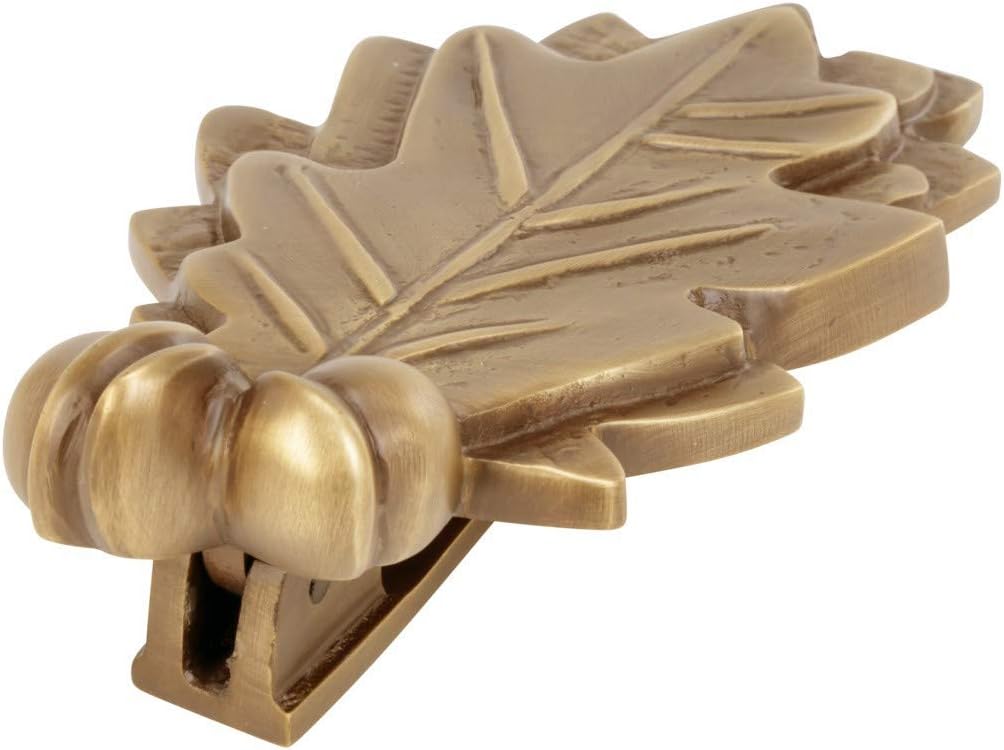 Oak Leaf Door Knocker Solid Brass Antique Finish 6 Inch Classic Entry Door Hardware