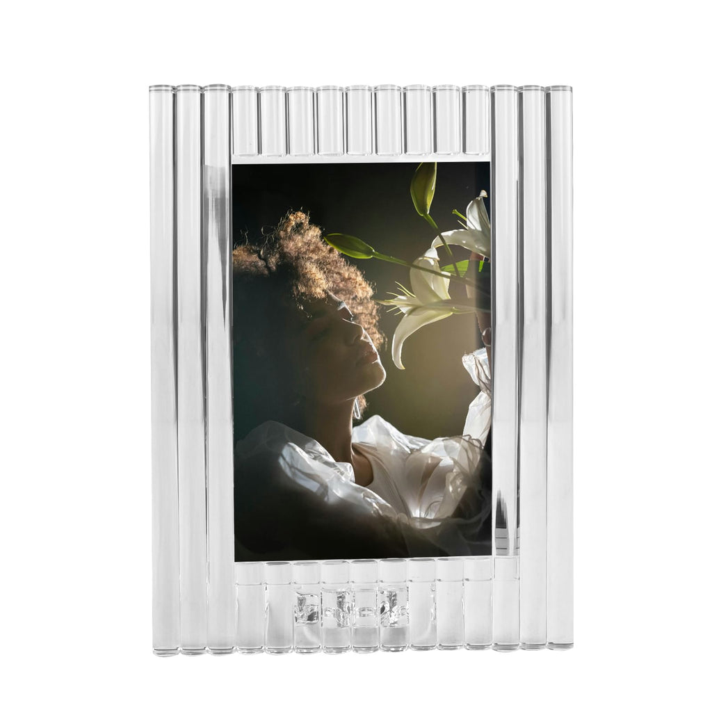 Crystal 5x7 Frame, Luxury Diamond Crystal Craft, Standing Photo Frame (Frame Size 7.48" x 9.84")