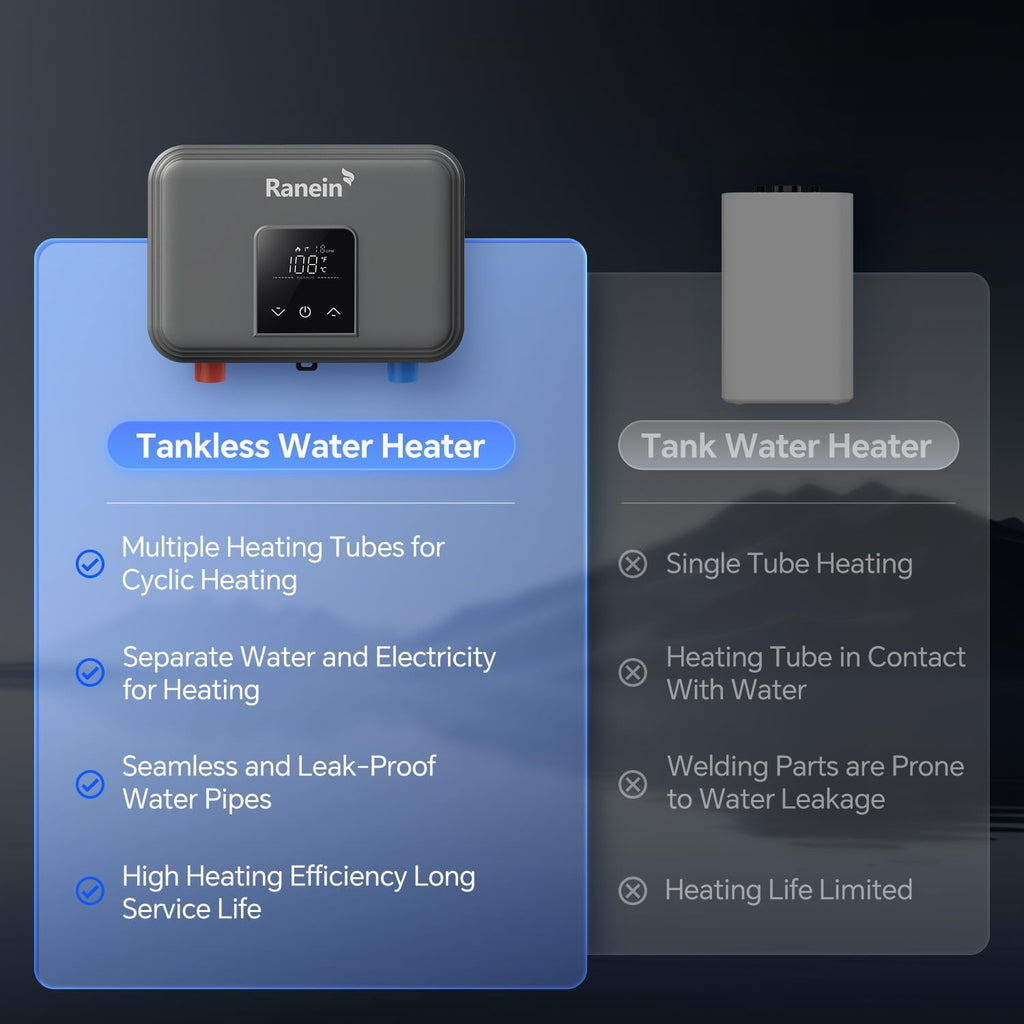N II Ranein Electric Tankless Water Heater Ultra Edition, 8kW, 240V