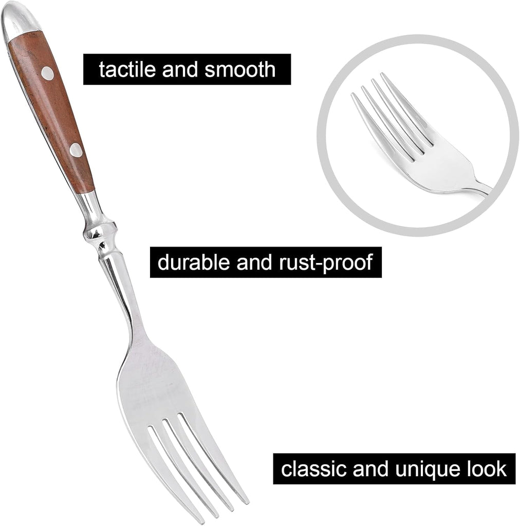 Silverware Set for 8, Stainless Steel with Brown Bakelite Handle