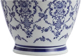 26.25" Blue/White Chinoiserie Ceramic Table Lamp, Traditional Asian-Inspired Urn Lamp Bedroom, White Linen Shade