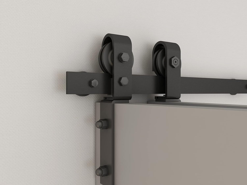 30 in. x 84 in. Mini X Series Unfinished DIY Wood Bi-Fold Barn Door with Sliding Hardware Kit