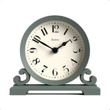 CLOCKS Saloon Mantel Clock | Small Traditional Double Scroll Design | Green | Contemporary Classic Style for