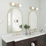 20"x30" Arch Bathroom Mirror, Wall Mounted Vanity Metal Frame Mirror , Gold