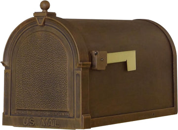 Berkshire Curbside Mailbox - Copper Aluminum Mailbox for Post Mount