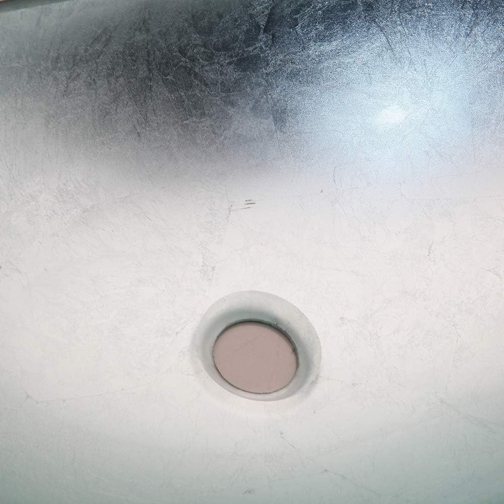 Bathroom vessel sink, Artistic Tempered Glass Oval Vessel Sink Above Counter with Chrome Faucet and Pop-up Drain Combo