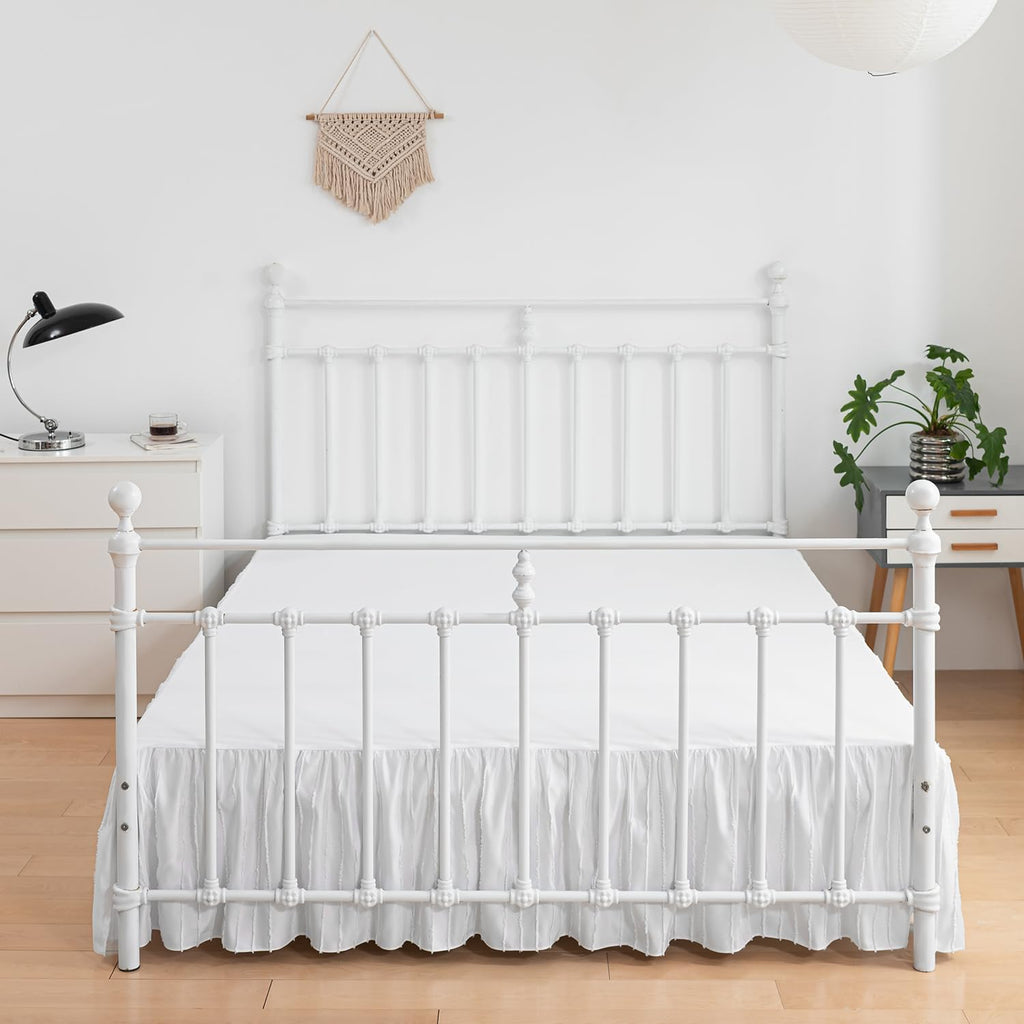 Bed Skirt Full, Ruffled Bed Skirts 22 Inch Drop, White