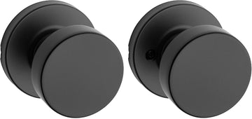 Pismo Interior Passage Door Knob, Handle and Hallway Doors, Non-Locking Doorknob in Matte Black