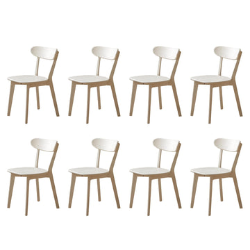 Dining Chairs, Kitchen Chairs, 100% Oak Solid Wood Modern Chair with Curved Backrest Kitchen & Dining Room Chairs
