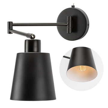 Wall Sconce Light with Adjustable Swing Arm for Bedside Reading