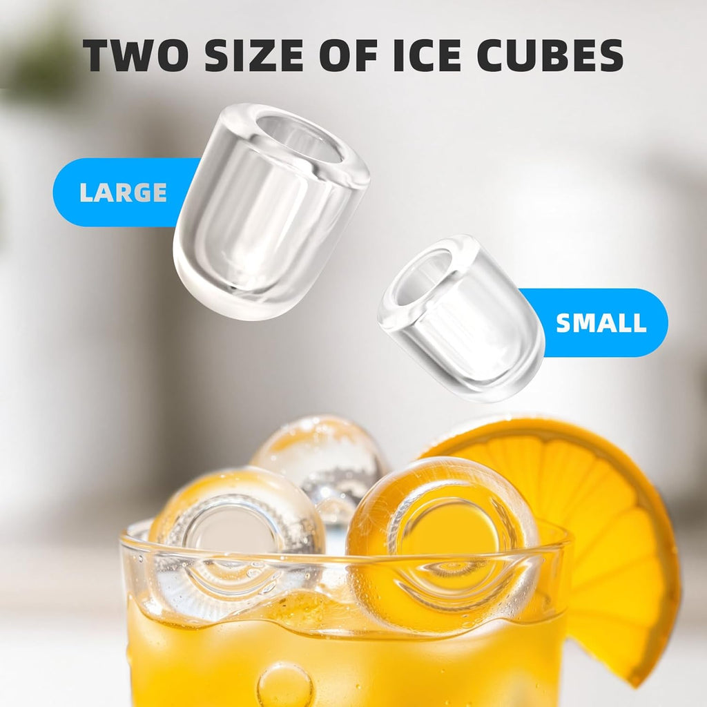 Countertop Ice Maker Machine, 8 Cubes in 6 Mins, 26.5 lbs/Day, Self-Cleaning, 2 Sizes, Ultra-Quiet