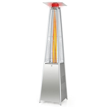 Outdoor Propane Patio Heaters, 42, 000 BTU Pyramid Style Gas Porch and Deck Heater w/Dancing Flame, Quartz Glass Tube