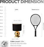 Gold Ball Modern Table Lamp,Mid Century Bedside Lamp Nightstand Light with Black Shade Metal Base Accent Lamp Bedside