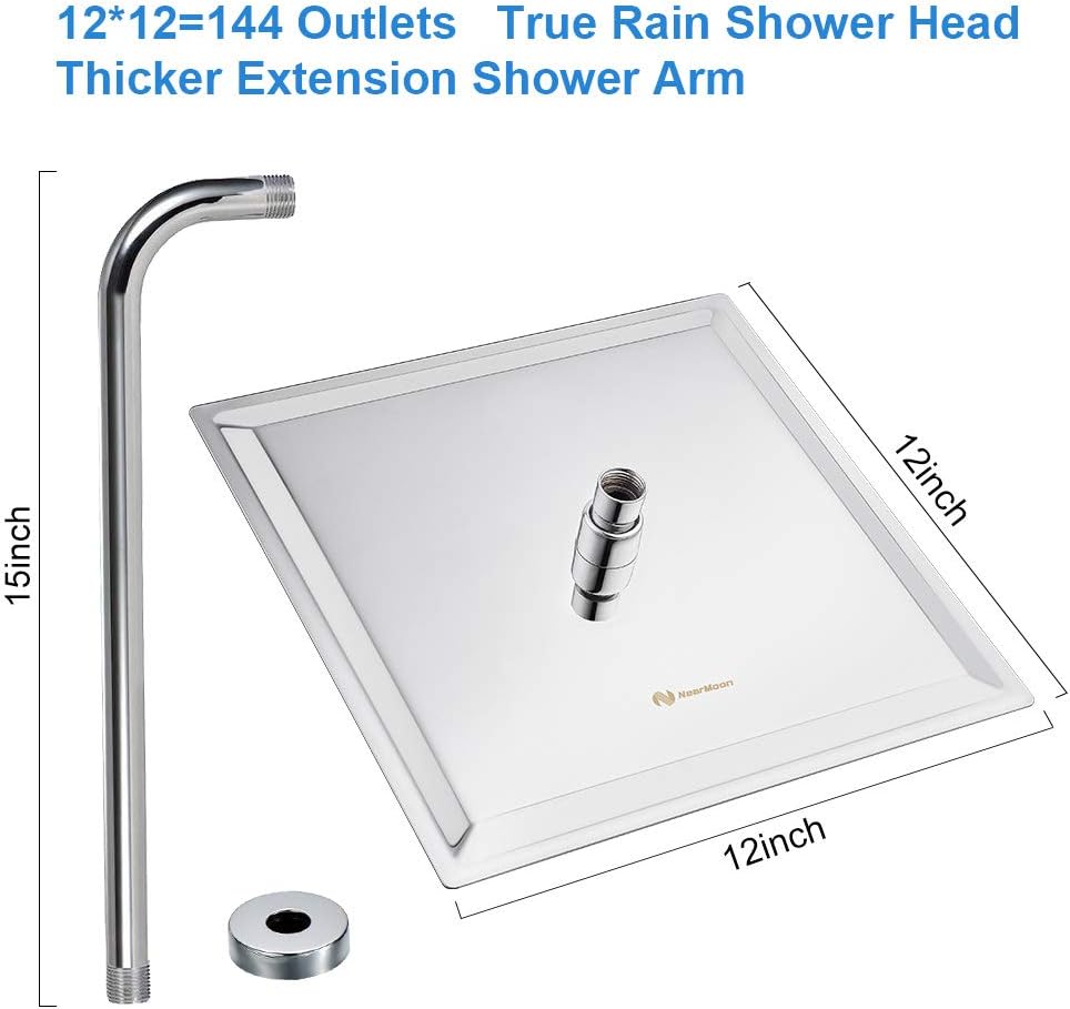 Square Rain Shower Head With Extension Arm