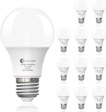 A19 LED Light Bulbs,60 Watt Equivalent Daylight 5000K with E26 Base,Efficient 9W,800 Lumens Non-Dimmable LED Bulbs