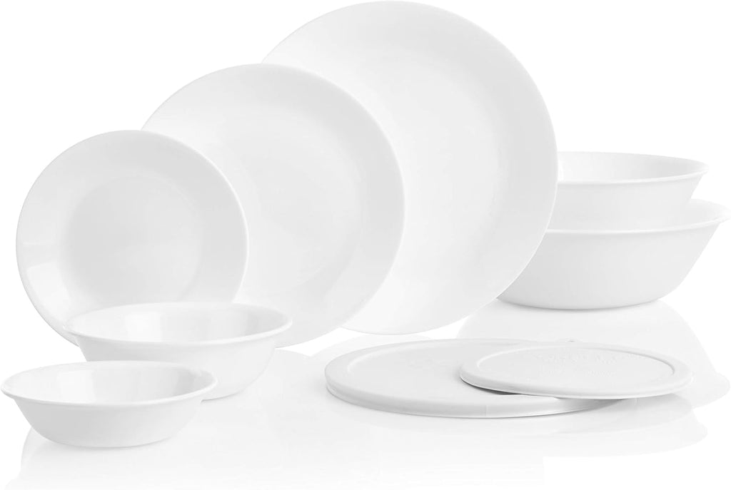 Vitrelle 78-Piece Service for 12 Dinnerware Set, Triple Layer Glass and Chip Resistant
