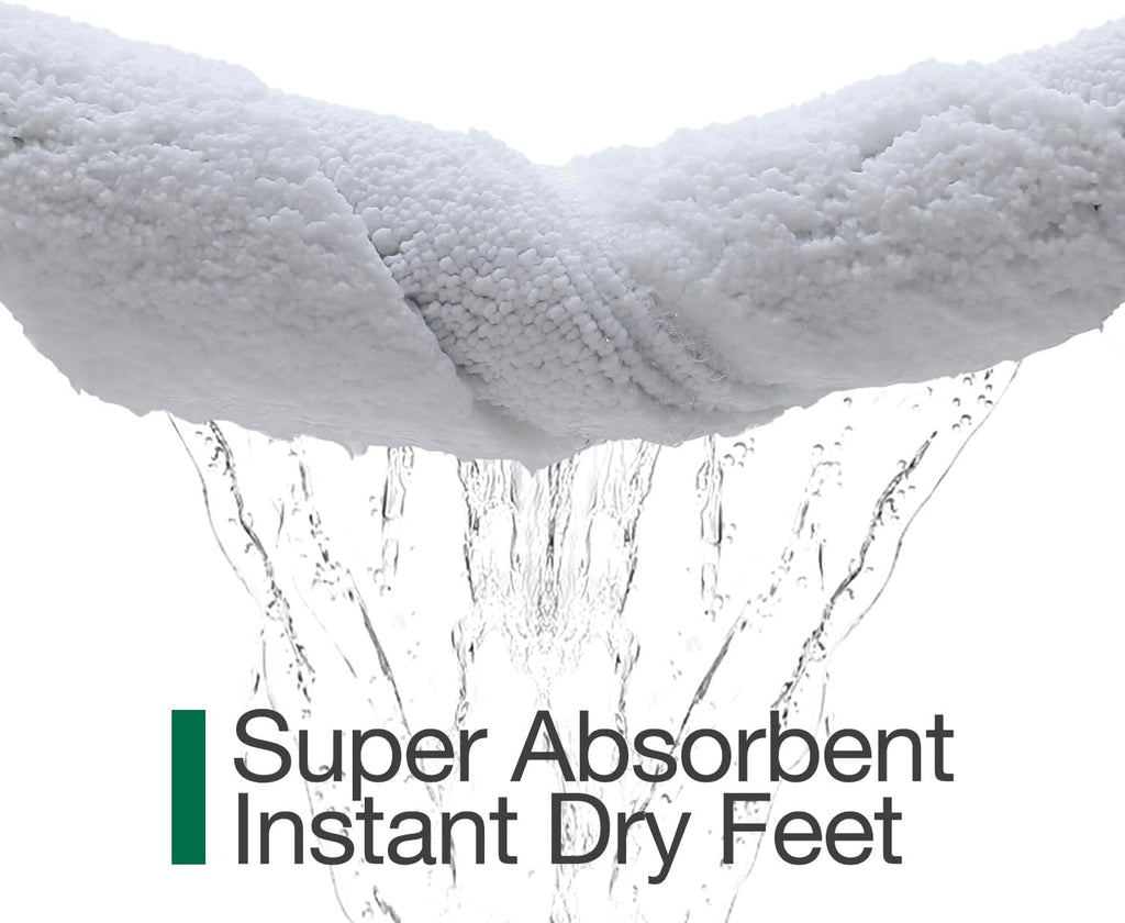 Ultra Soft Bathroom Rugs Absorbent, Non Slip Bath Mat 24x36, White | Machine Washable with Rubber Backing, Quick Dry
