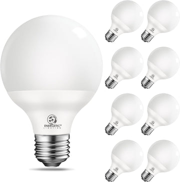 Vanity Globe Light Bulbs G25 LED for Indoor Bathroom Mirror Living Area, 2700K Soft White, Dimmable 600 Lumens, 6W (8-Pack)