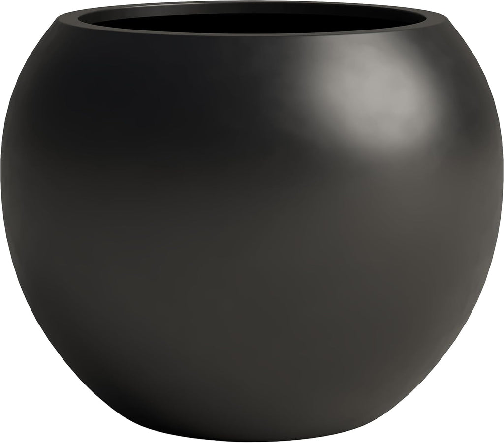 Premium Mt Sherman Fiberstone Sphere Planter for Indoor Outdoor Use, Round Pot for Olive Tree, Lightweight, Smooth
