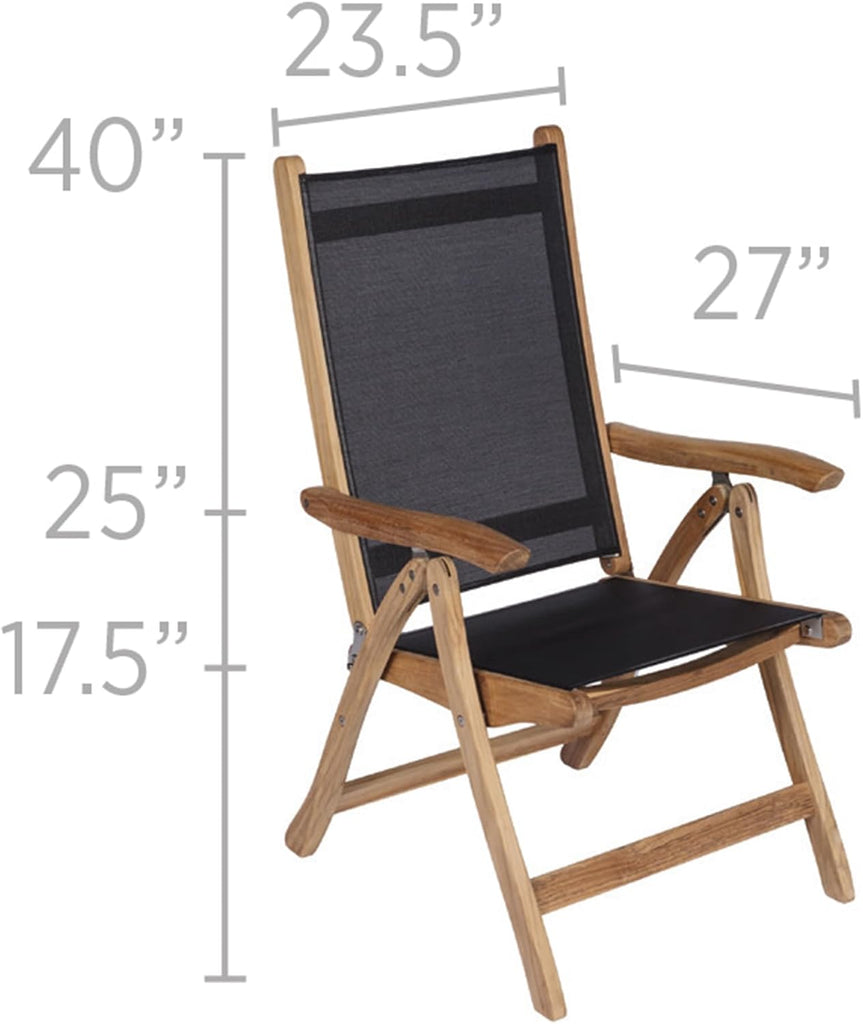 Florida Teak Sling Chair, Gray