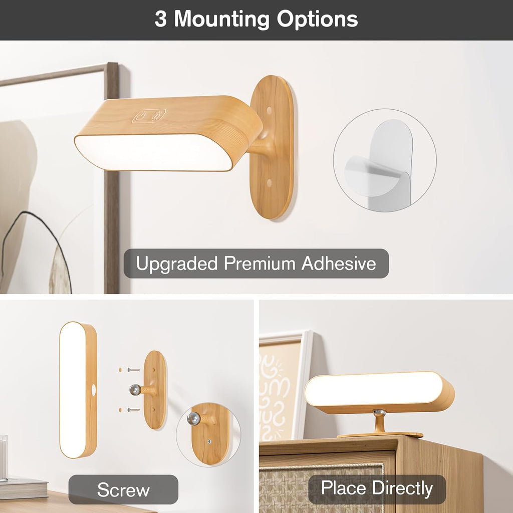 Battery Operated Wall Sconces, Wireless LED Wall Sconce Set of Two for Bedroom, Rechargeable Wall Lights for Picture
