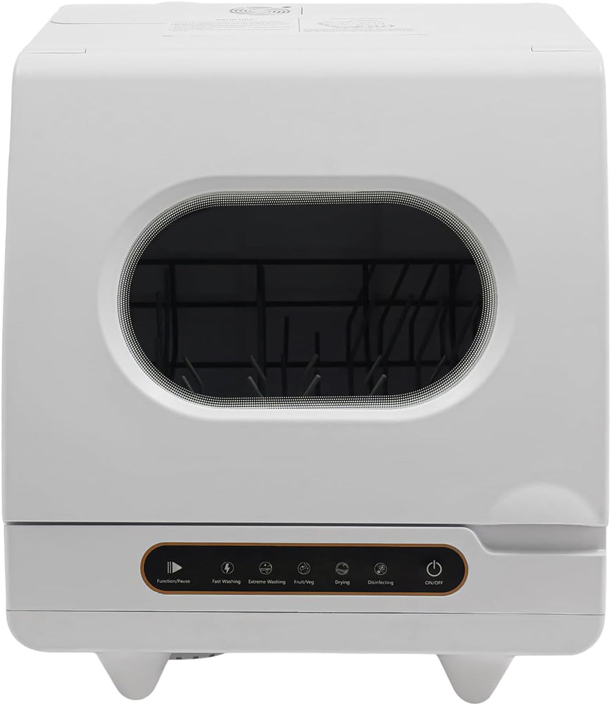 Portable Countertop Dishwasher, 1200W Mini Dishwasher with 12 Water Outlets and 360° Spraying Cleani