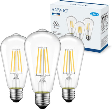 Vintage LED Edison Bulbs, 7W Equivalent 60W, 2700K Warm White, 3 Pack