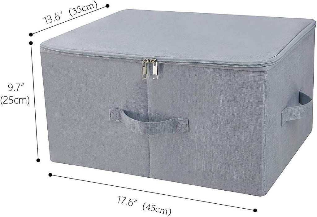 17.6 X 13.6 X 9.7",Folding Closet Clothes Storage Boxes with Zip Lid, 2 PCS | 17.6"x 13.6"x 9.7", drawer Cubes
