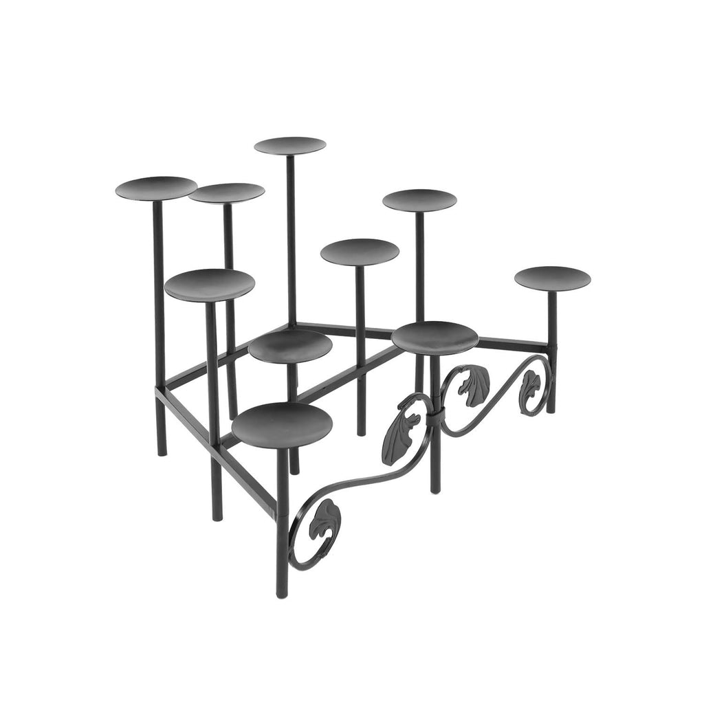 International Cathedral Wrought Iron Hearth Fireplace Candelabra