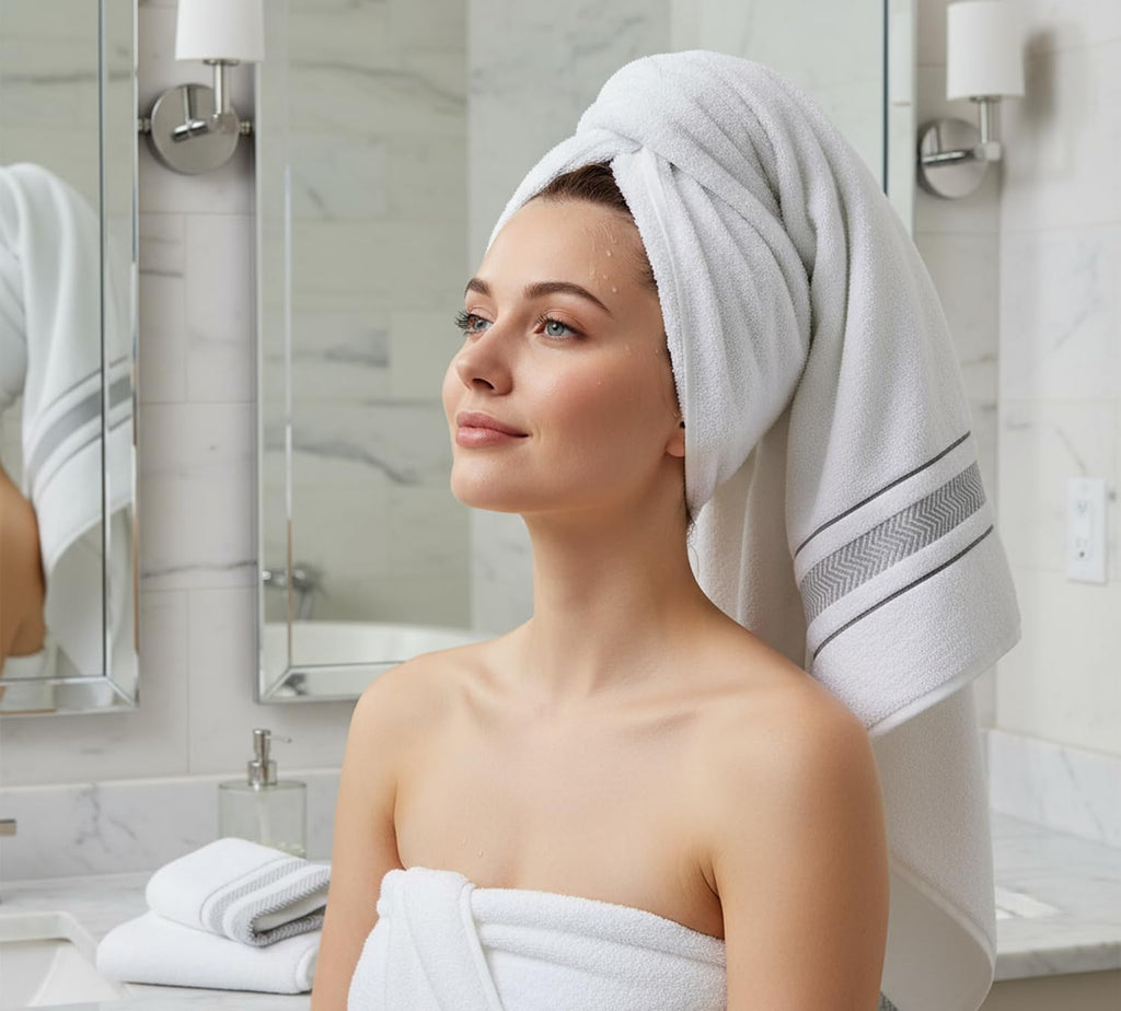 Bath Towels Set - Luxury 6-Piece Cotton Towels, Soft Absorbent & Quick Dry, 600 GSM Bath Towels Spa Quality