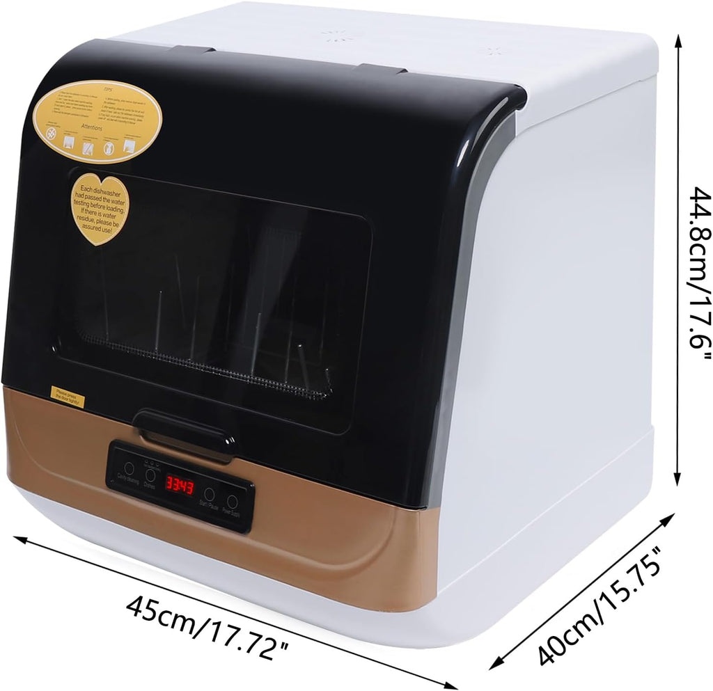 Portable Countertop Dishwasher for 4-6 Sets, Compact Mini Dish Washer with 8L Water Consumption