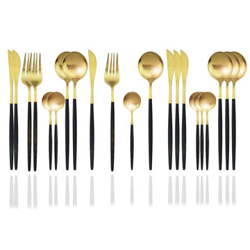 Matte Silverware Set, 24-Piece Stainless Steel Flatware Cutlery Set for 6, Ideal Wedding Festival Party, Dishwasher