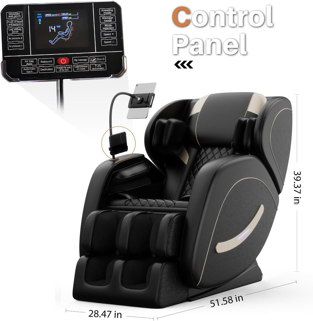 Massage Chair Full Body, Zero Gravity Recliner Massage Chair with Back Heat, 8 Fixed Rollers, Foot Massage, Airbags