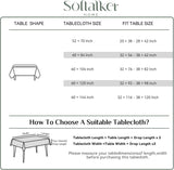 Jacquard Rectangle Tablecloth, Swirl Design Waterproof Stain Resistant Table Cover Wrinkle Free Heav