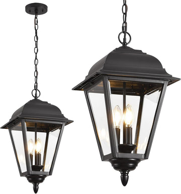 Outdoor Pendant Light, 3-Light Exterior Hanging Porch Light