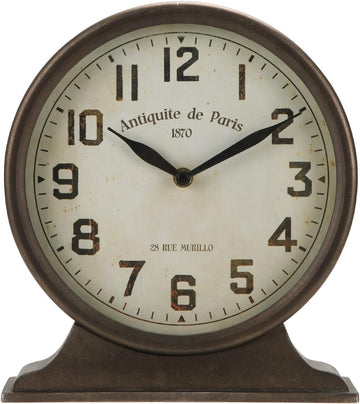 HOME Antique Mantel Clock, Battery Operated Decorative Desk Table Clock for Home, Office, Living Room, Bed Room