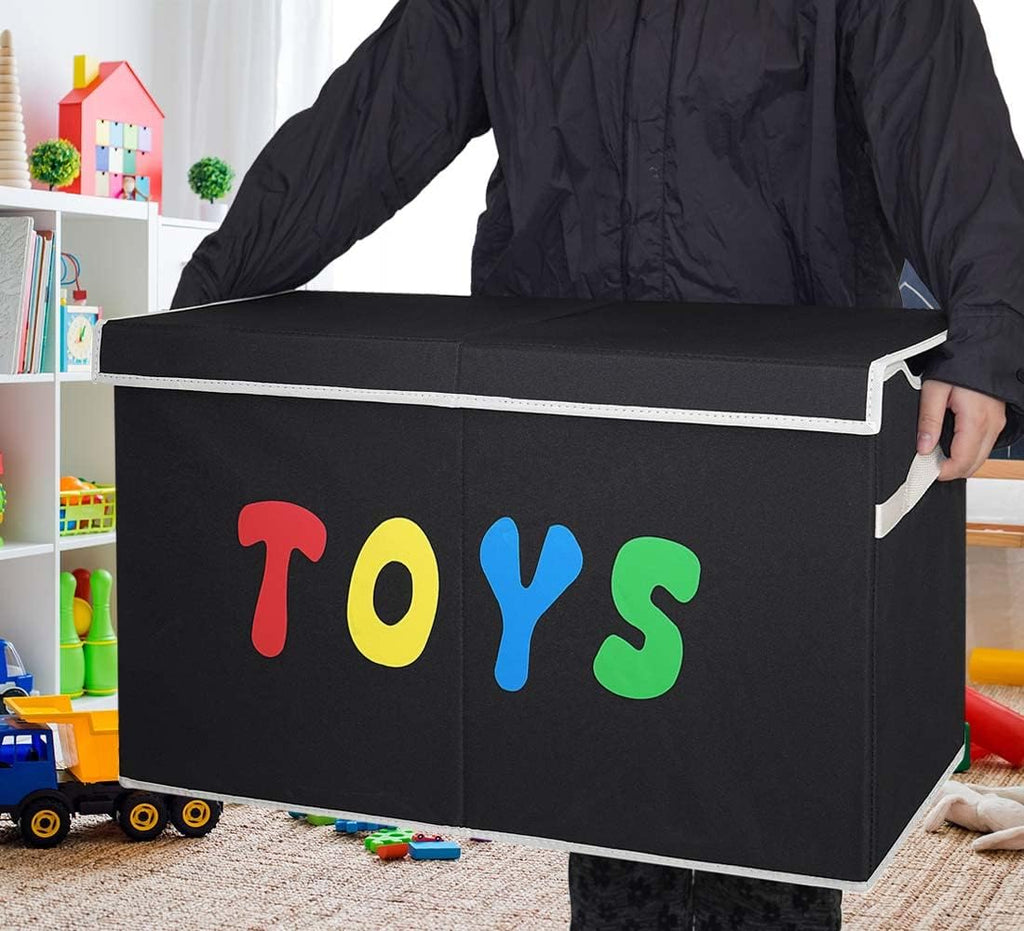 Toy Box Chest, Collapsible Sturdy Storage Bins with Lids, Extra Large Kids Toy Storage Organizer Boxes Bins Baskets