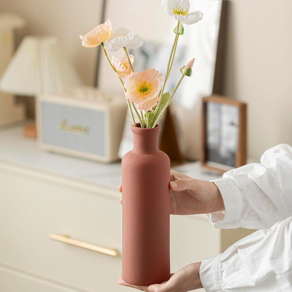 Modern Ceramic Vase Set of 3, Neutral Colors, Decorative Bottles