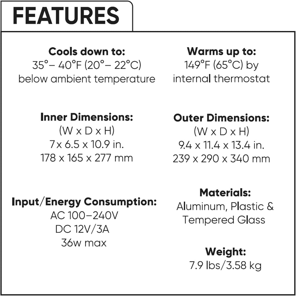 10L Mini Fridge for Bedroom - Car, Office Desk & College Dorm Room 12v Portable Cooler Warmer Food, Drinks, Skincare