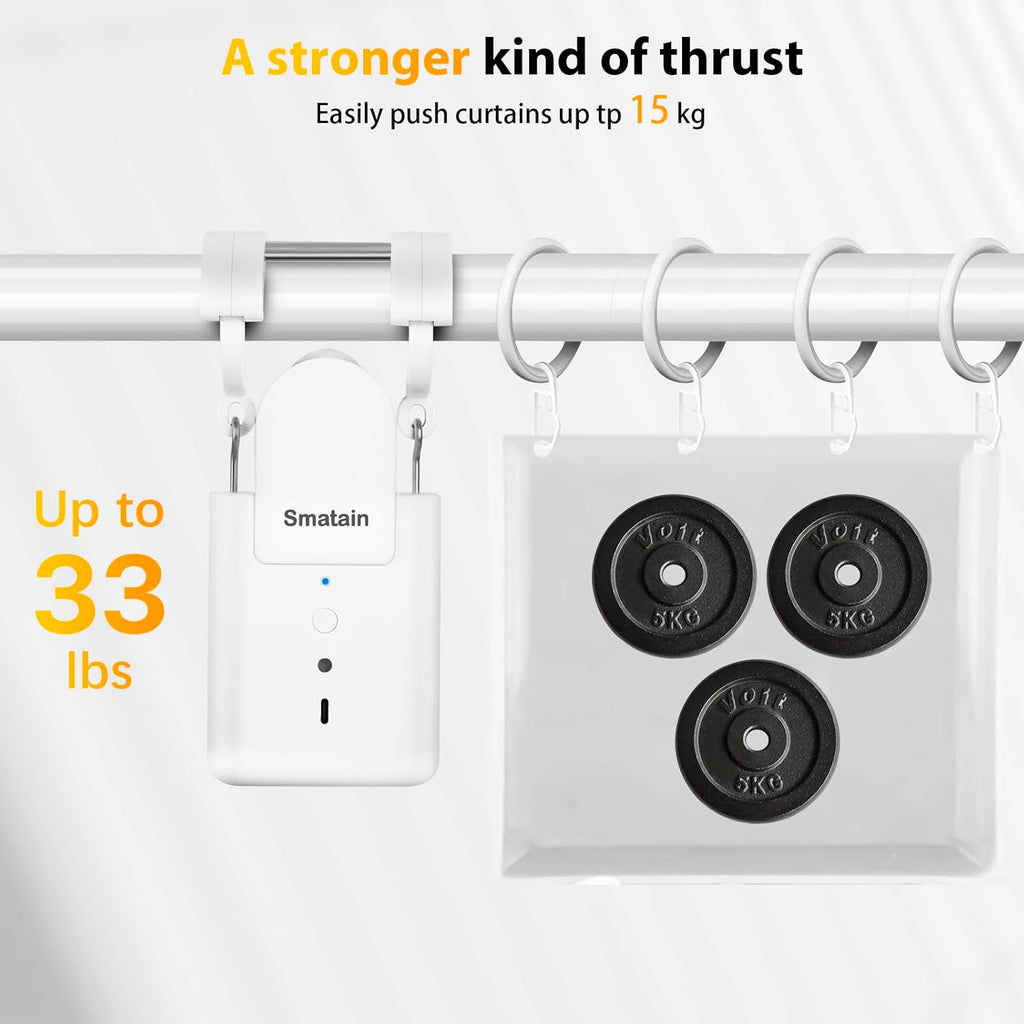 Smatain Smart Curtain Control Openr, Remote Control Curtain Robot, WiFi Enabled Motorized Curtain Rod Controller